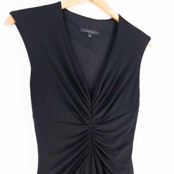 Laundry By Shelli Segal Dress Size 2 Black Vintage V Neck Side Zipper - Picture 2 of 15